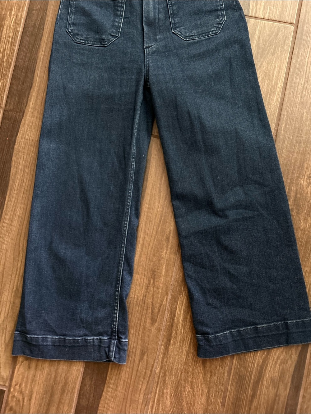 Anthropologie Maeve The Colette Cropped Wide-leg Jeans in Dark Wash Sz 27 - Picture 3 of 6